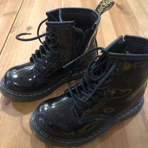 Dr Martens Boots Sparkly 1460 Glitter T Black Lace Up Toddler Size 10 new no tag